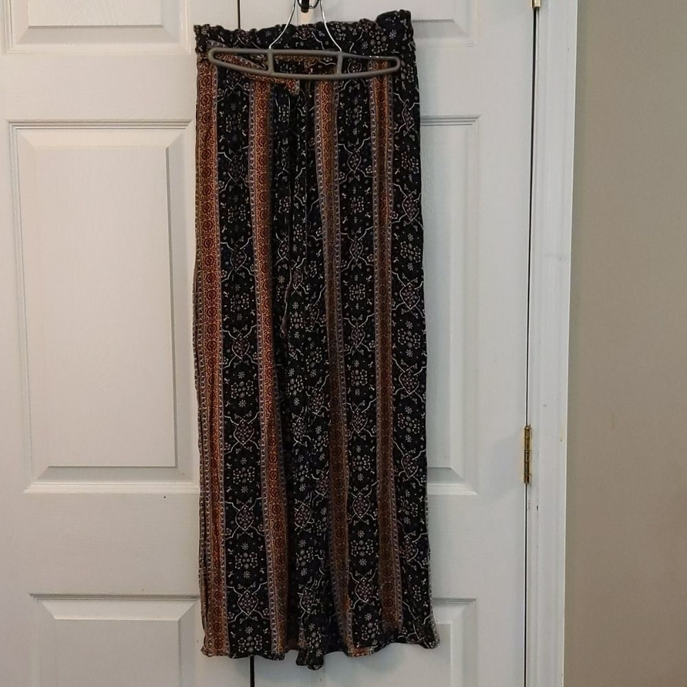 Solemio printed wide leg pants Sz S